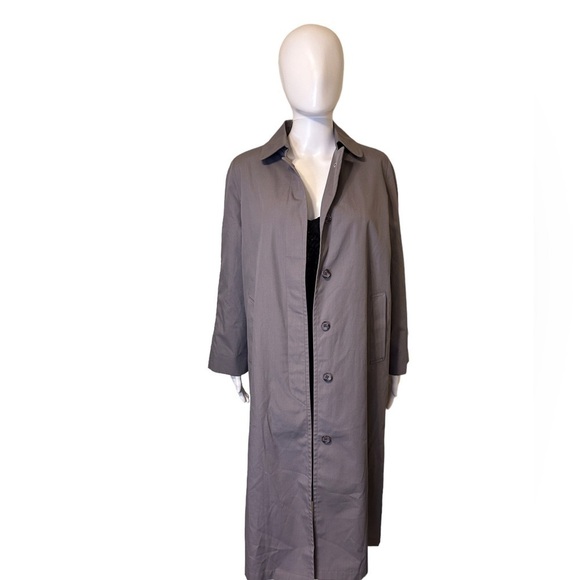 London Fog Women’s Trench/Raincoat Gray Removable Lining Maxi Size-8P EUC - Picture 2 of 8